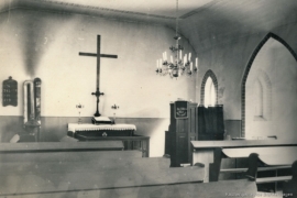 Kirche Gelbensande - Innenraum mit Altar im Jahr 1958