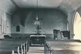 Kirche Gelbensande - Innenraum mit Altar im Jahr 1968