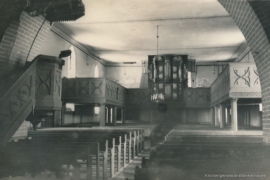 Kirche Blankenhagen - Kirchenschiff mit Orgel 1958