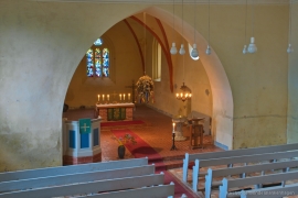 Kirche Blankenhagen, Chorraum von der Empore